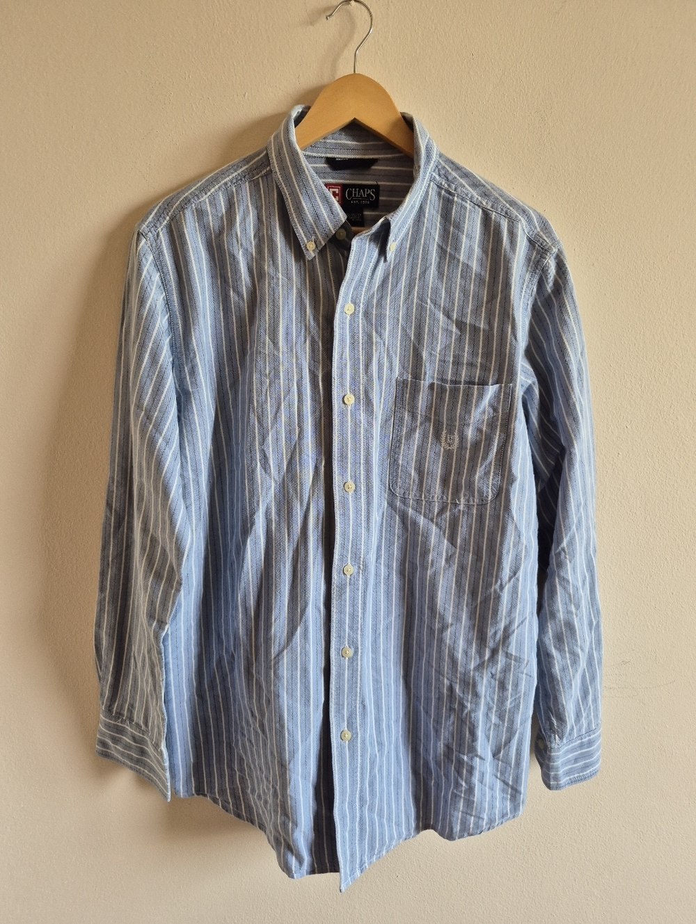 Ralph Lauren Chaps Mens 100% Cotton Button Down Shirt Medium